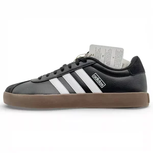 کفش روزمره مردانه adidas مشکی سه خط سفید نمای اصلی