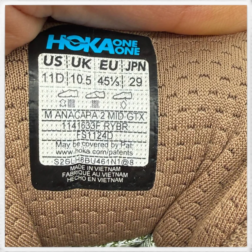 لیبل سایز هوکا Anacapa 2 Mid GTX مدل 1141633F-RYBR