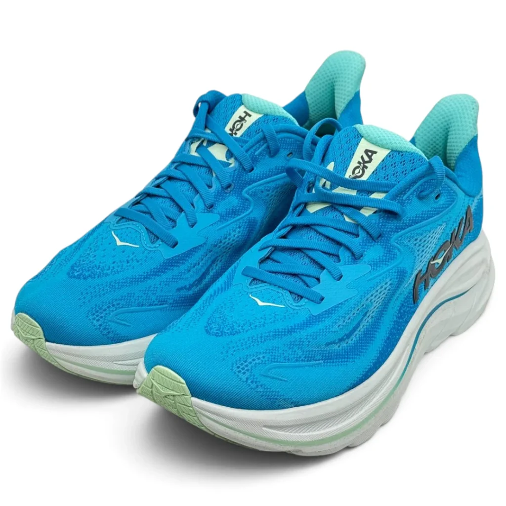 نمای سه رخ کفش HOKA Clifton 10 آبی مردانه