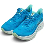 نمای سه رخ کفش HOKA Clifton 10 آبی مردانه